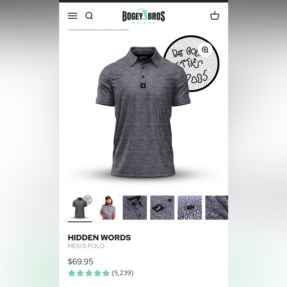 Men's Bogy Bros Golf Shirt NWOT